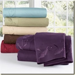 Brylanehome Leaf Microfiber Embroidered Sheet